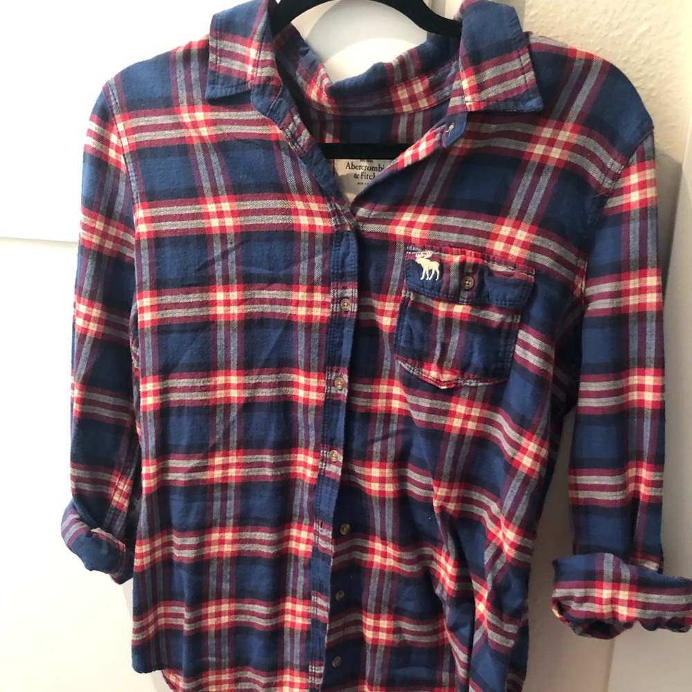 Abercrombie & Fitch Red/White/Blue Women’s Flannel